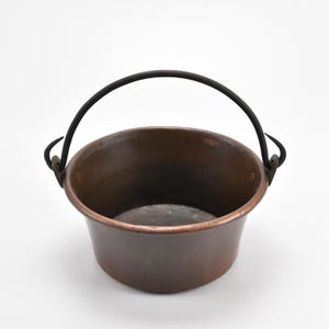 Kupferkessel mit Griff Vintage Hand gehämmert Kupfertopf Rustikal Apfel Butter Marmelade Kessel Primitive Country Kitchen Decor