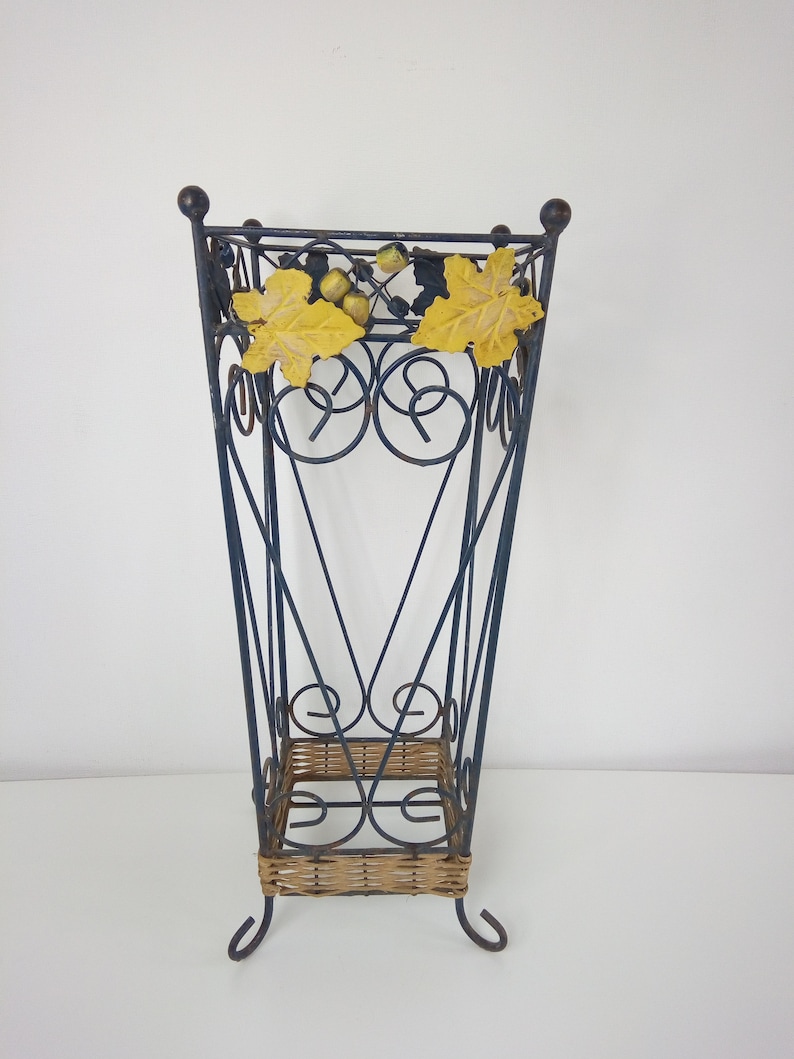 Vintage Wrought Iron Umbrella Stand Plant Pot Stand Hallway Etsy