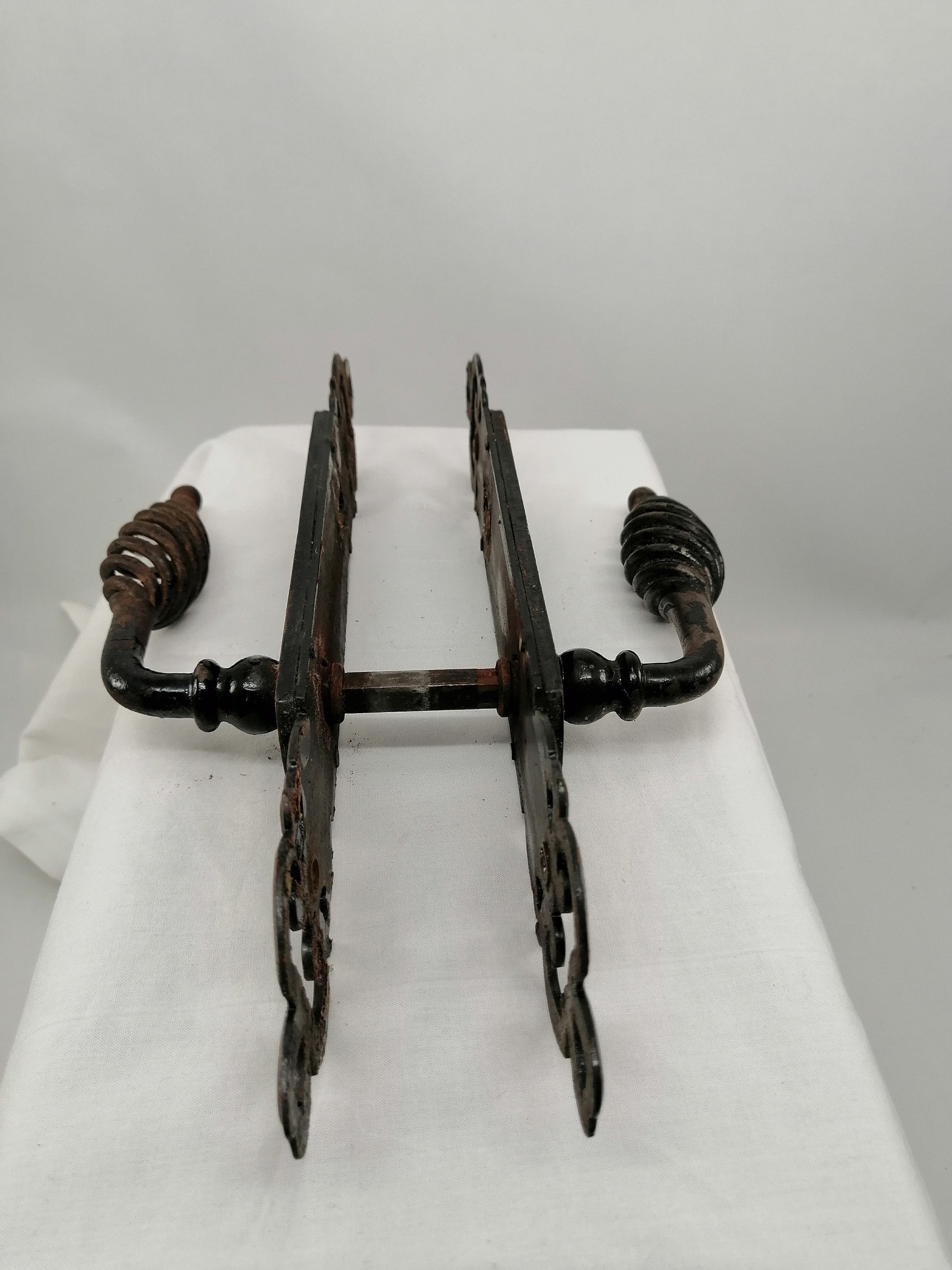 Vintage French Traditional Door Handles Black Cast Iron Door Etsy