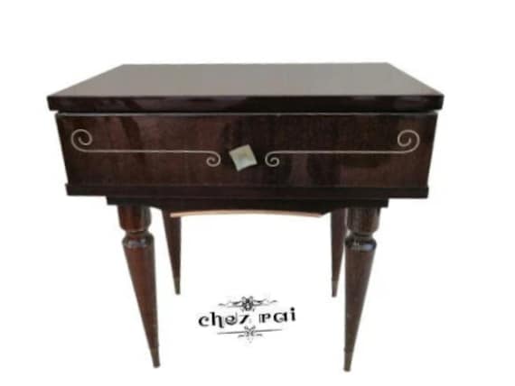 Table de Chevet Vintage Table avec Tiroir Nuit Meubles Chambre d'appoint Armoire Décor Vers Les Anné