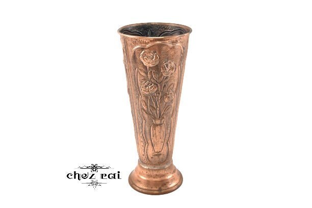 Vintage Cuivre Lesté Parapluie Bâton de Marche Stand Cante Support Rack Stockage Couloir Entrée Sall