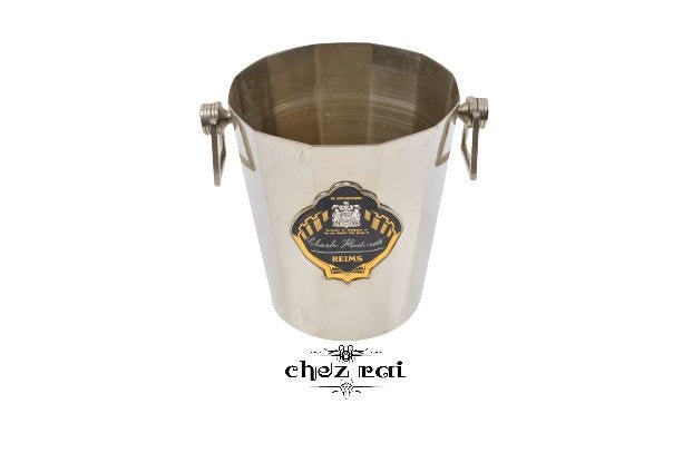 Vintage Français Champagne Bucket Argit Charles Heidsieck Reims sur Rendez-Vous à Sa Majesté Le Roi