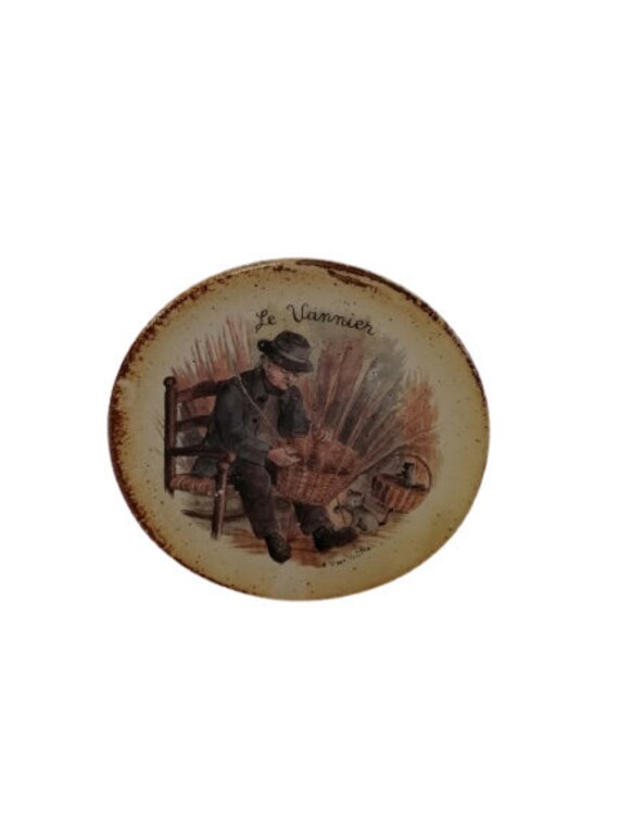 Vintage Earthenware Stoneware Pottery Glazed Plate Signée Terra Vecchia Décoratif Le Vannier The Wea