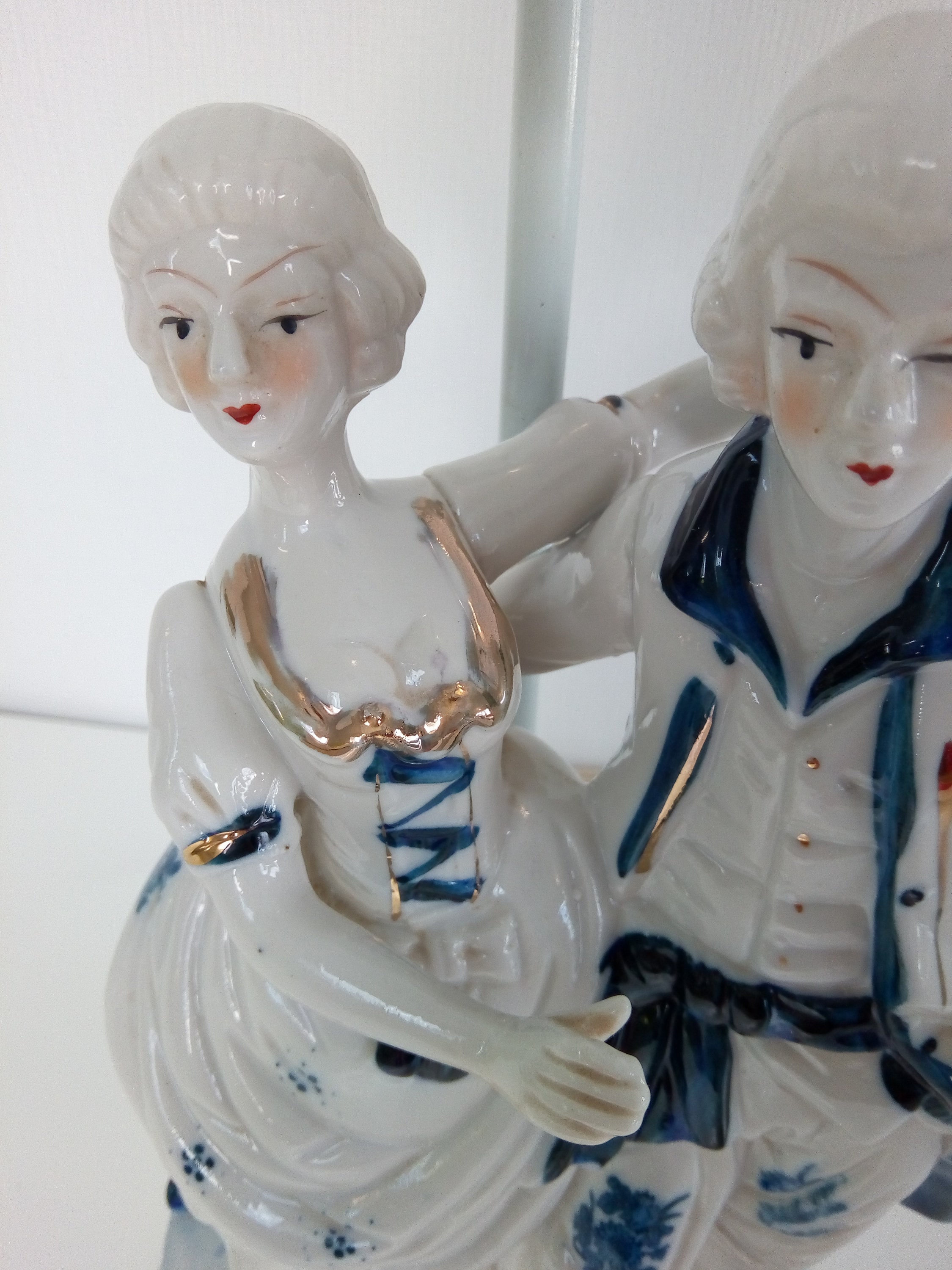 Vintage Statuette Porcelain Light Fitting Table Lamp Bedside Etsy