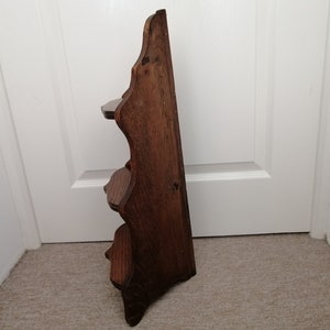 Vintage French Oak Hardwood Heavy Triple Corner Shelf Wall Display Unit Wall Fixing Hanging Ornament Farmhouse Display Rack / Chez Rai image 6