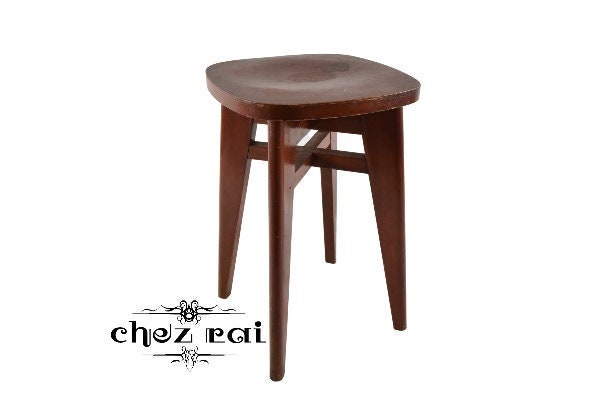 Vintage Français Louis Gamet Maison Fondee en 1886 La Haye Du Puits Tabouret Salon Siège Ferme Cotta