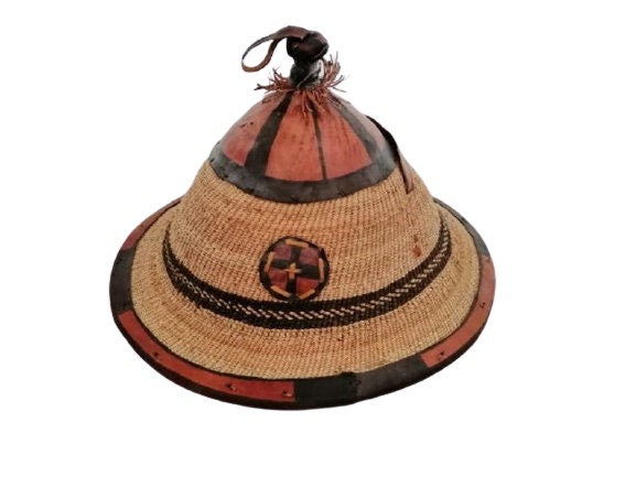Vintage African Fulani Straw Hat People 