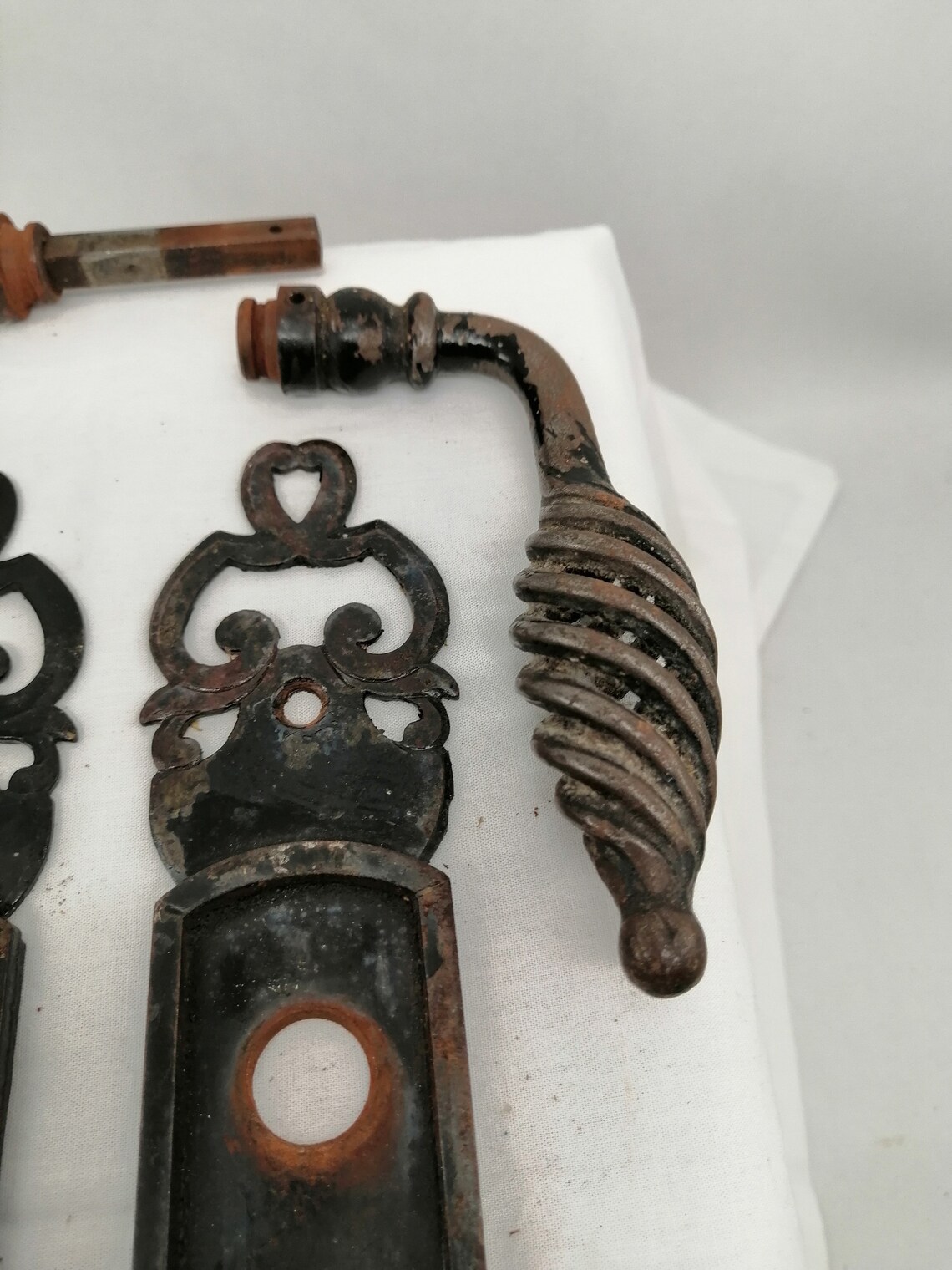 Vintage French Traditional Door Handles Black Cast Iron Door Etsy