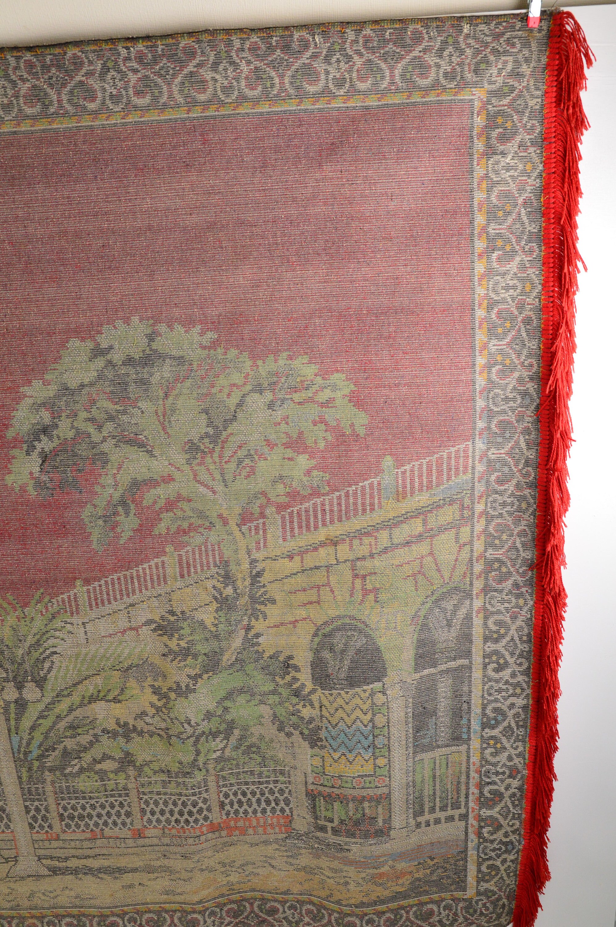 ヴィンテージ 中東 モスク イスラム教 イスラム教徒 タペストリー ラグ