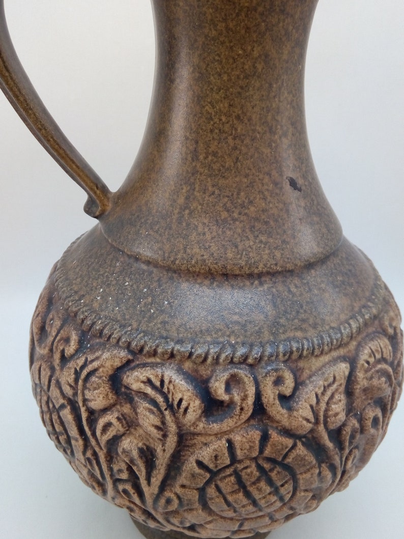 Vintage Jasba West Germany Pottery Vase Jug Ceramic Jar Flowerpot Handled Container Home Decor Decorative Keramik European Chez Rai