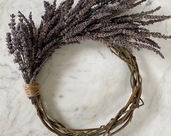 Dried lavender wreath, 30cm beautifully handmade spring wreath. Everlasting, aromatic, natural and sustainable gift.
