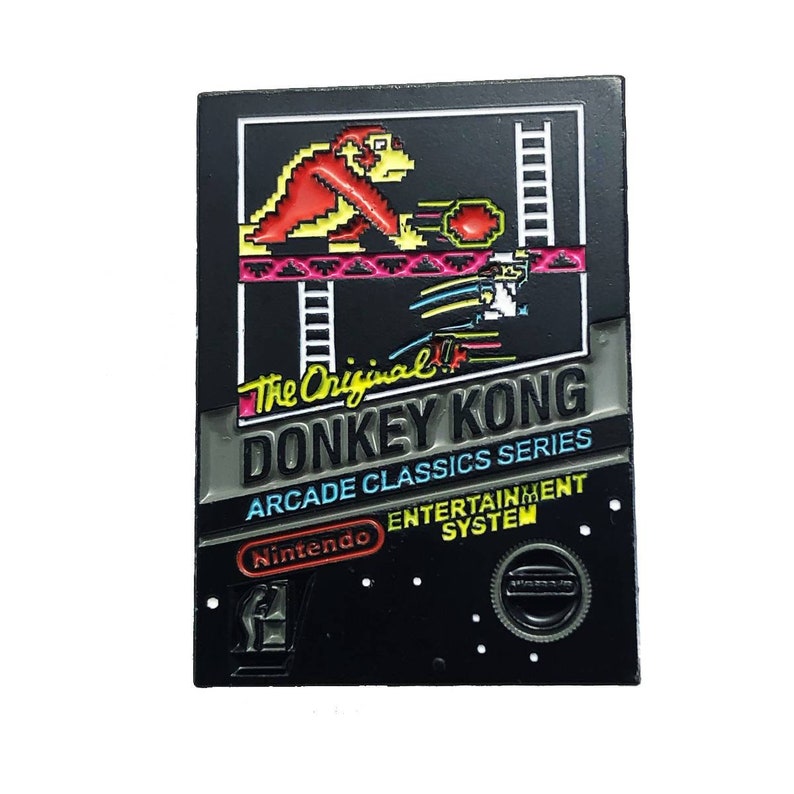 Donkey Kong Classics Nintendo NES Video Game Cover Art Enamel Pin image 1