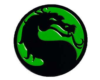 Reptile Mortal Kombat Logo Pin Soft Enamel with Raised Metal 1.5 inch Pin