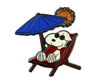 Snoopy Joe Cool Vacation Beach 1.5” Enamel Pin