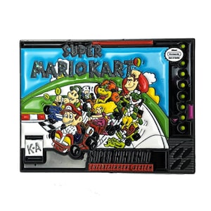 Super Mario Kart Nintendo SNES Cover Art Enamel Pin Etsy