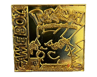 Pokemon Yellow Nintendo Gameboy GOLD Cover Art 1.5" Enamel Pin