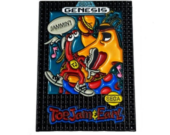 Toe Jam & Earl SEGA GENESIS Video Game Cover Art 1.25" Enamel Pin