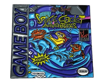 Ren and Stimpy Space Cadets Nintendo Gameboy Cover Art Pin