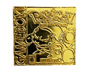 Pokemon Blue Nintendo Gameboy GOLD Cover Art 1.5" Enamel Pin