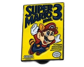 Super Mario Bros 3 Nintendo NES Box Cover Art 1.25" Enamel Pin