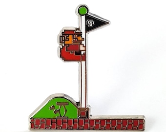 Mario Flagpole Nintendo NES 1.25 inch Hard Enamel Pin