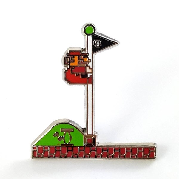 Mario Flagpole Nintendo NES 1.25 inch Hard Enamel Pin