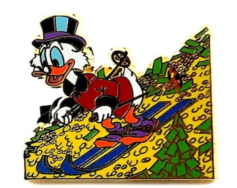 Scrooge McDuck Treasure Skiing 1.5" Enamel Pin