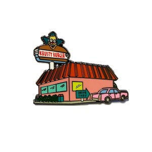 Krusty Burger Simpson’s Enamel Pin 1.75”