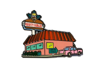 Krusty Burger Simpson’s Enamel Pin 1.75”