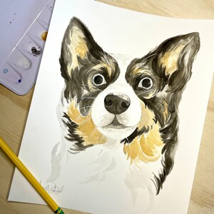 Hand-Painted Watercolor Pet Portrait | Custom One of a Kind Art | Dog or Cat Portrait | Made to Order | Pet Illustration