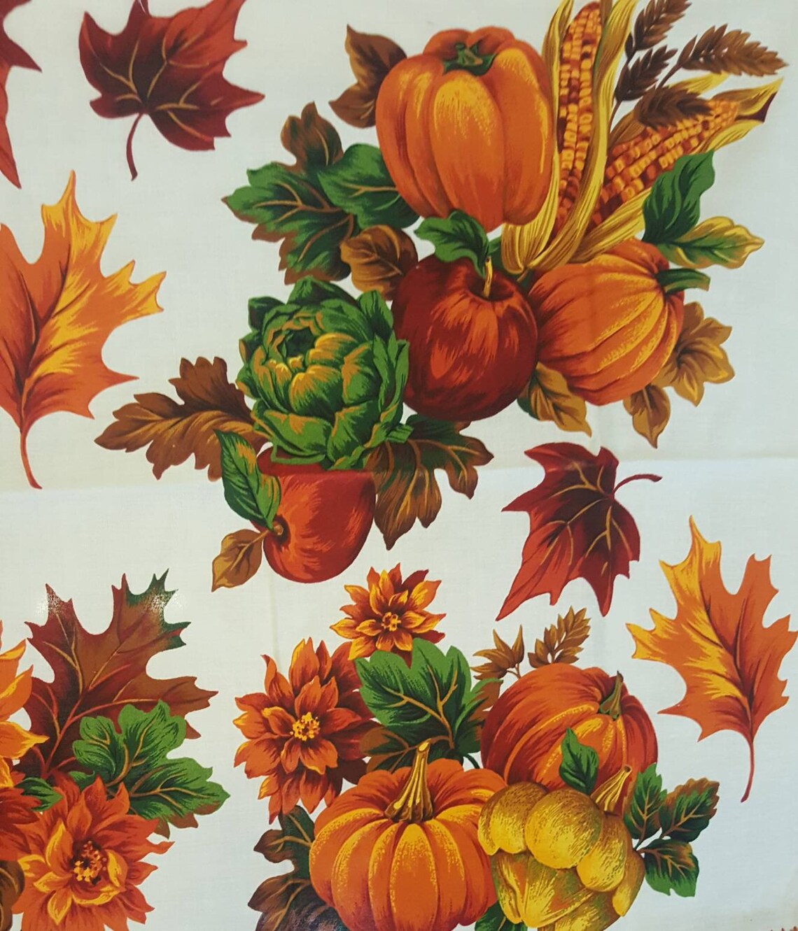 Harvest Appliques Fabric Panel Fall Leaves Etsy