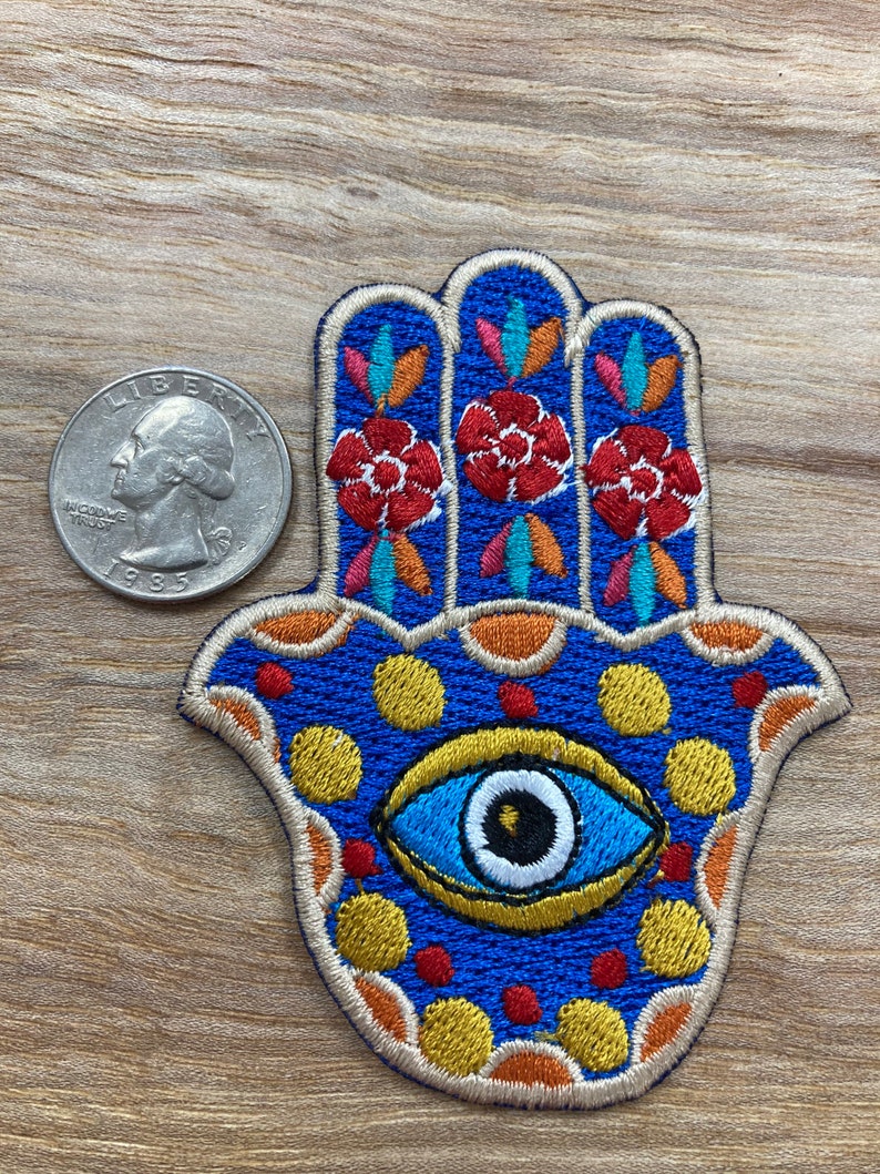 Hamsa hand Evil Eye Embroidered Patch | Etsy