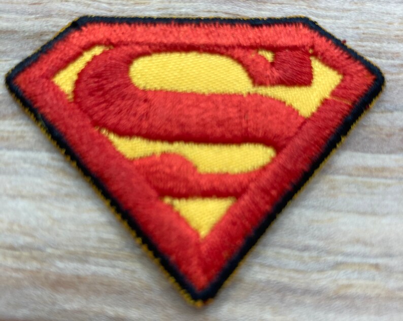 Superman shield logo EMROIDERED IRON ON 3.5 INCH  PATCH