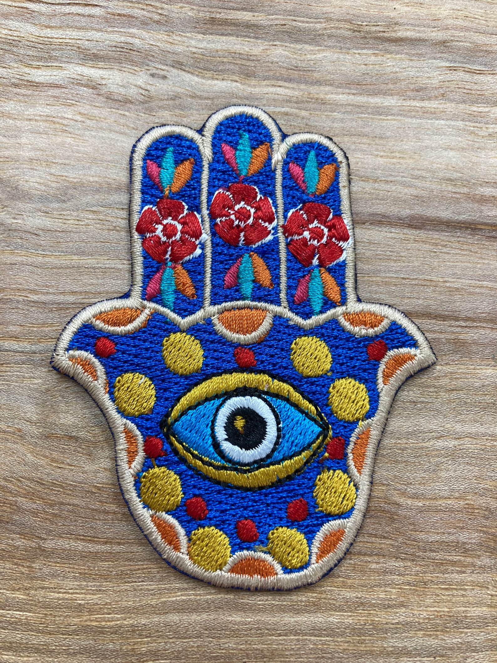 Hamsa hand Evil Eye Embroidered Patch Etsy