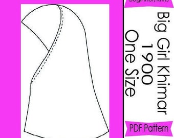 Girl's Hijab  PDF Sewing Pattern