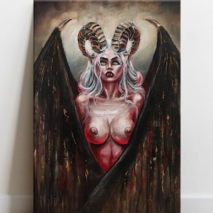 Vampiro Supremo, Lilith - stampa artistica su tela e carta, giclée realizzata a mano con acrilico su tela.