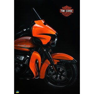 Custom Bike Original Painting from Photo, Motorcycle on Black Background Only, Personalized Gift for Man, Oil Acrilyc Canvas Biker Wall Art