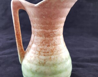 Vintage retro mid century green brown Sylvac X cross design vase pattern 3939 8 inches