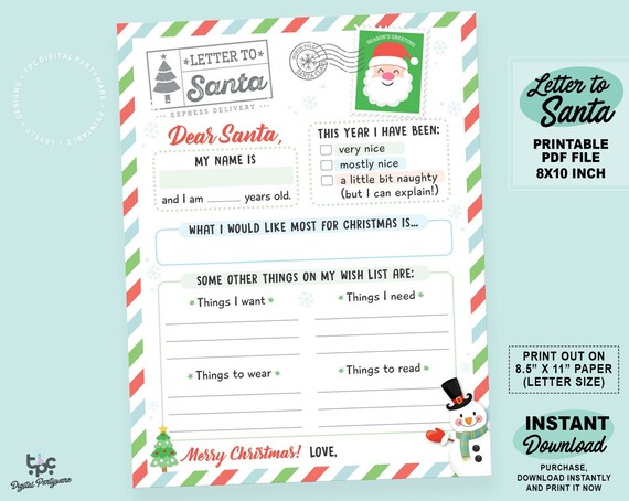 EDITABLE Letter From Santa Printable Santa Letter Instant EDITABLE Letter From Santa Printable Santa Letter Instant