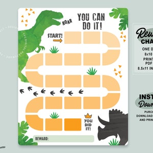 Dinosaur Reward Chart | Printable Dinosaur Kids Behavior Chart | Instant Download Sticker Chart | Toddler Chore Chart | T-Rex Behavior Chart