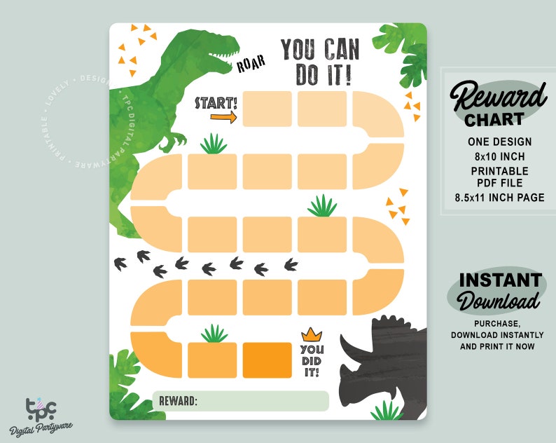 printable-dinosaur-reward-chart-dinosaur-kids-behavior-chart-etsy