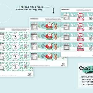 Melted Snowman Water Label | Printable Christmas Water Bottle Labels ...