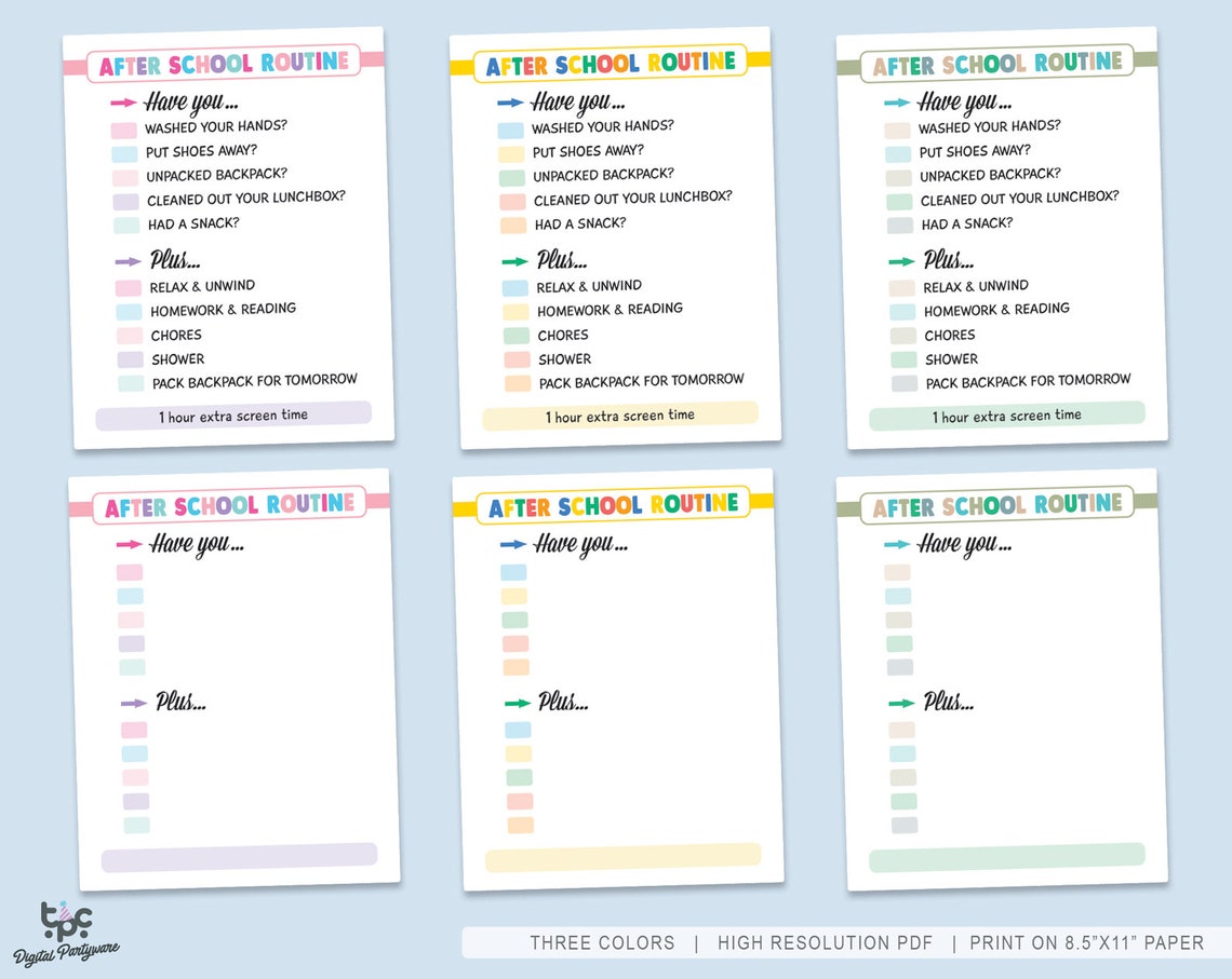 Editable After School Routine Printable Reusable After - Etsy