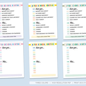 Editable After School Routine Printable Reusable After - Etsy