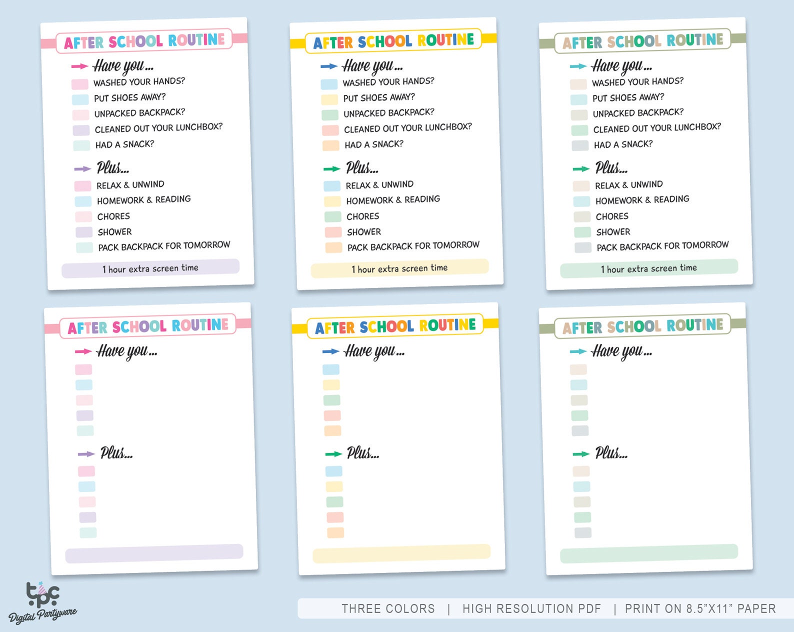 Editable After School Routine Printable Reusable After - Etsy