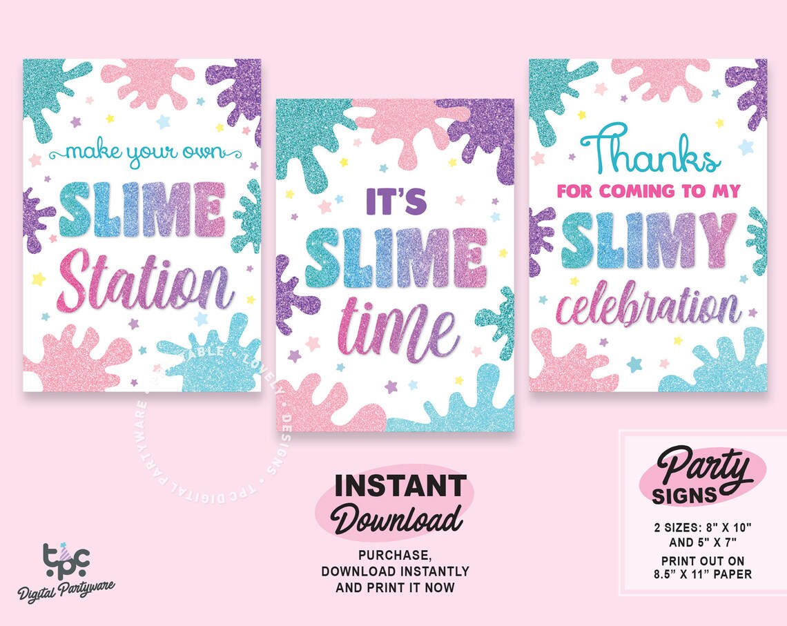 Slime Party Signs Printable Slime Station Sign Slime - Etsy