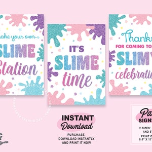 Slime Party Signs Printable Slime Station Sign Slime - Etsy