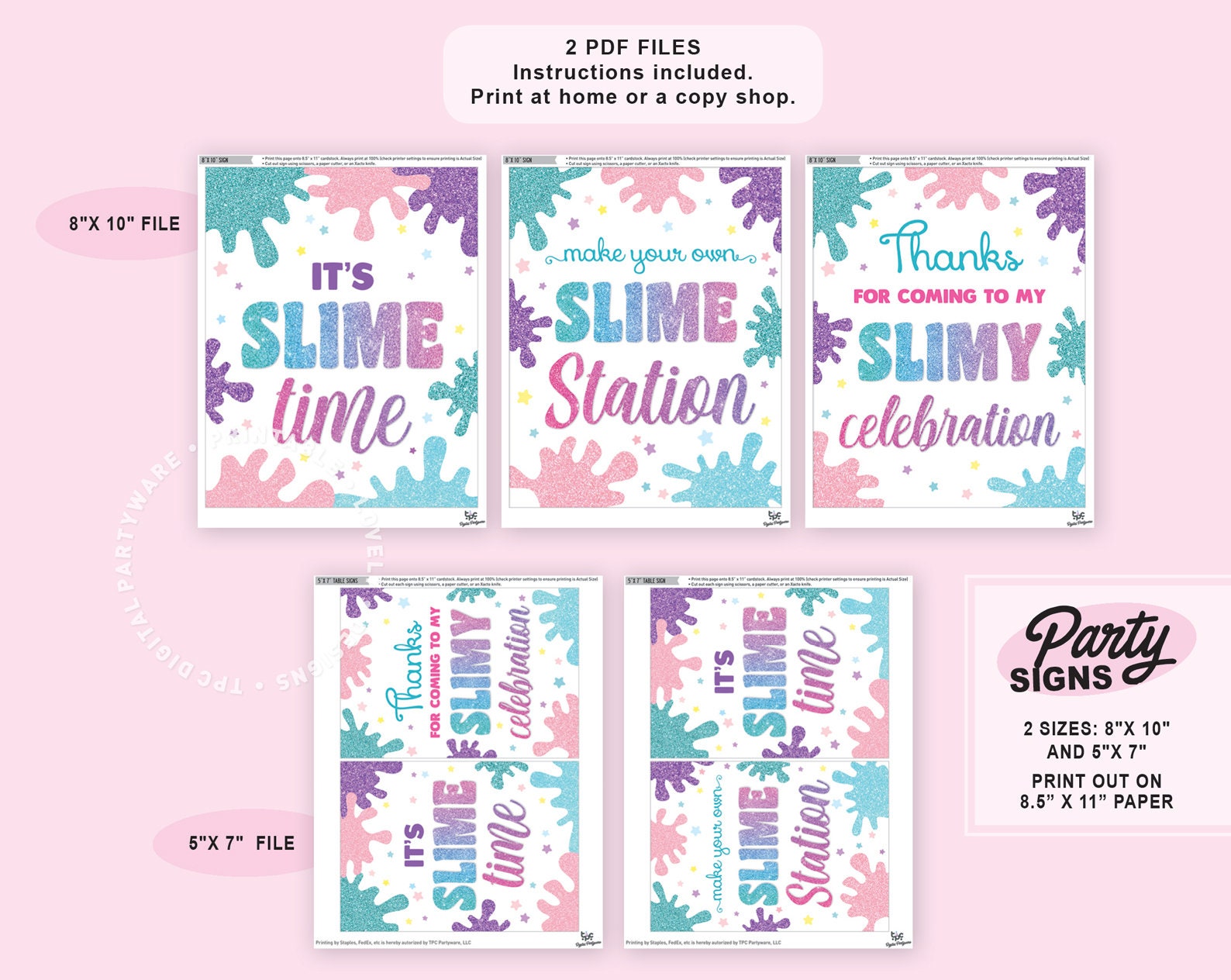 Slime Party Signs Printable Slime Station Sign Slime - Etsy Nederland