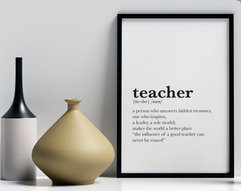 Teacher Definition | Teacher Printable | Printable | Teacher Gift | Teacher Appreciation | End of the Year Gift | Teacher Print | Teacher