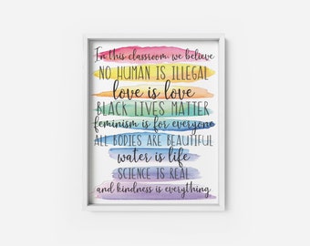 In This Classroom We Believe | In This School We Believe | Teacher Gift | Teacher Print | Teacher